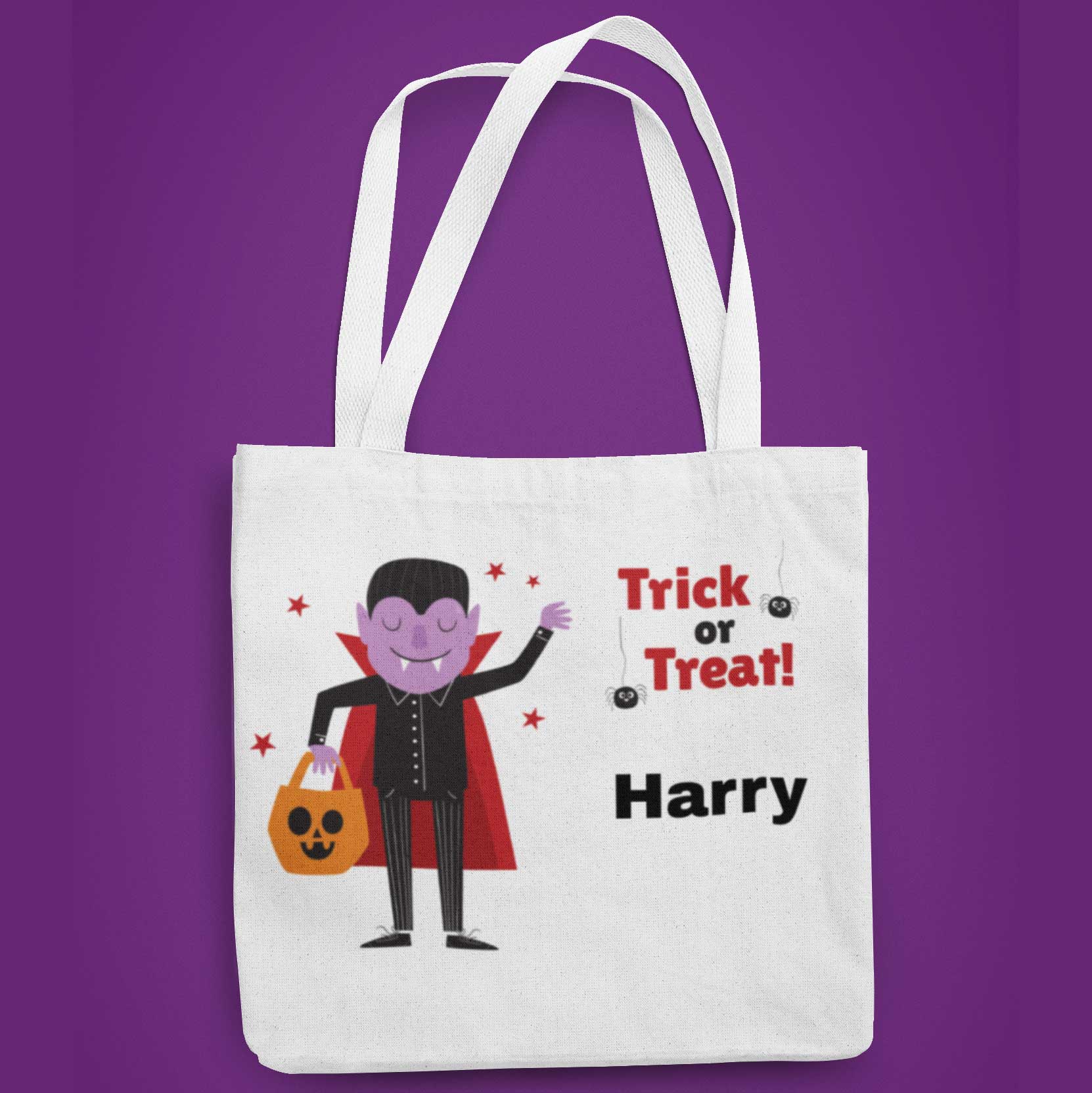 Vampire Halloween Trick or Treat Tote Bag